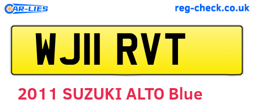 WJ11RVT are the vehicle registration plates.