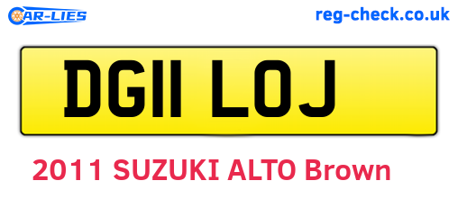 DG11LOJ are the vehicle registration plates.