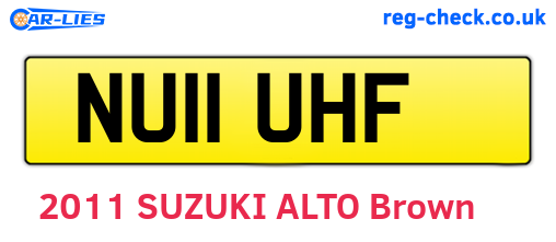 NU11UHF are the vehicle registration plates.
