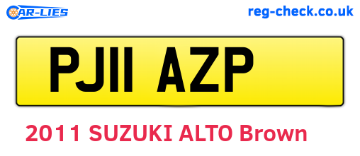 PJ11AZP are the vehicle registration plates.