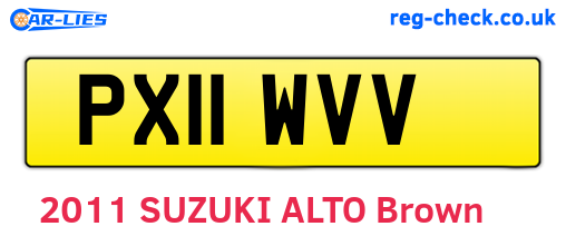 PX11WVV are the vehicle registration plates.