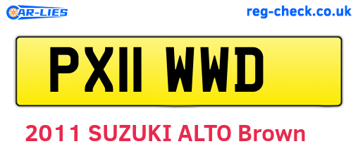 PX11WWD are the vehicle registration plates.