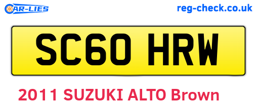 SC60HRW are the vehicle registration plates.