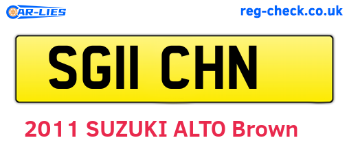 SG11CHN are the vehicle registration plates.