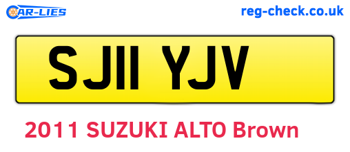 SJ11YJV are the vehicle registration plates.