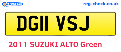 DG11VSJ are the vehicle registration plates.