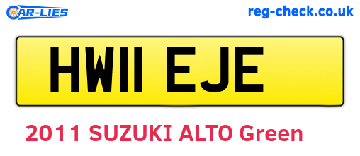 HW11EJE are the vehicle registration plates.