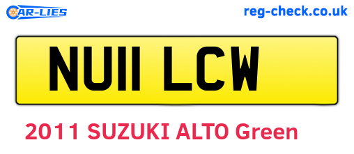 NU11LCW are the vehicle registration plates.