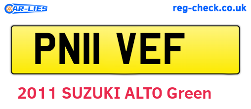 PN11VEF are the vehicle registration plates.