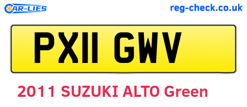 PX11GWV are the vehicle registration plates.