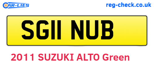 SG11NUB are the vehicle registration plates.