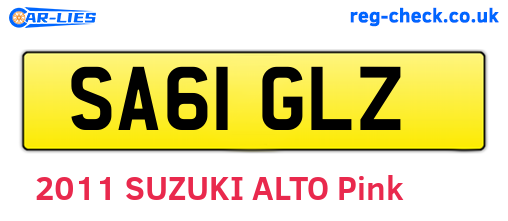 SA61GLZ are the vehicle registration plates.