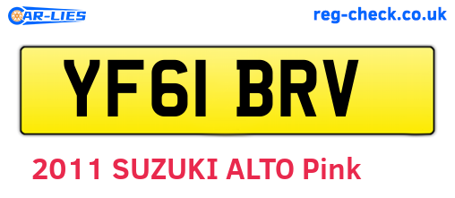 YF61BRV are the vehicle registration plates.