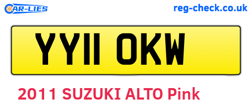 YY11OKW are the vehicle registration plates.