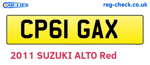 CP61GAX are the vehicle registration plates.