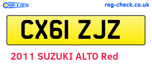 CX61ZJZ are the vehicle registration plates.