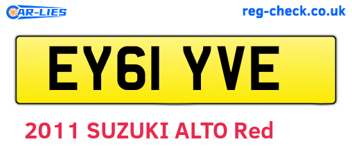 EY61YVE are the vehicle registration plates.
