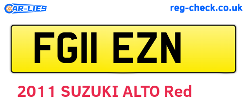 FG11EZN are the vehicle registration plates.