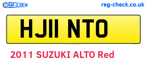 HJ11NTO are the vehicle registration plates.