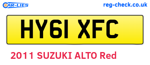 HY61XFC are the vehicle registration plates.