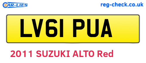 LV61PUA are the vehicle registration plates.