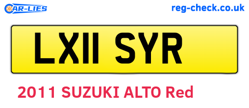 LX11SYR are the vehicle registration plates.