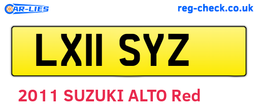 LX11SYZ are the vehicle registration plates.