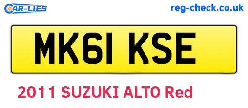 MK61KSE are the vehicle registration plates.