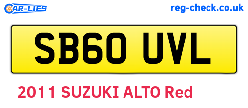 SB60UVL are the vehicle registration plates.