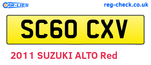 SC60CXV are the vehicle registration plates.