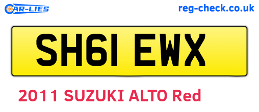 SH61EWX are the vehicle registration plates.