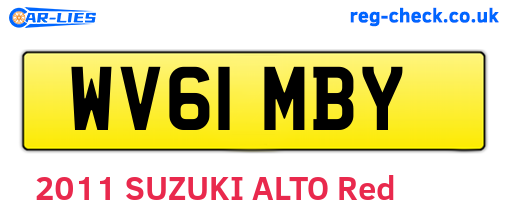 WV61MBY are the vehicle registration plates.