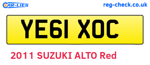 YE61XOC are the vehicle registration plates.
