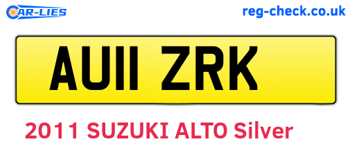 AU11ZRK are the vehicle registration plates.