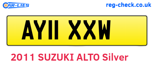 AY11XXW are the vehicle registration plates.