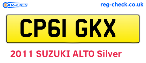 CP61GKX are the vehicle registration plates.