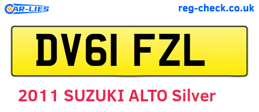 DV61FZL are the vehicle registration plates.