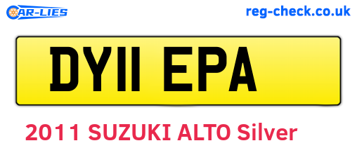 DY11EPA are the vehicle registration plates.