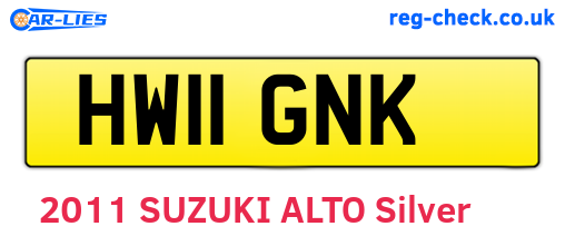 HW11GNK are the vehicle registration plates.