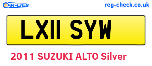 LX11SYW are the vehicle registration plates.