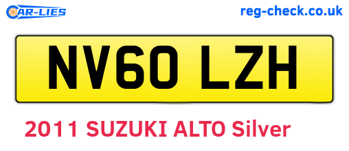 NV60LZH are the vehicle registration plates.