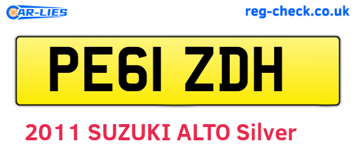 PE61ZDH are the vehicle registration plates.