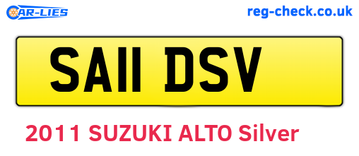 SA11DSV are the vehicle registration plates.