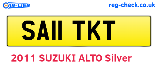 SA11TKT are the vehicle registration plates.