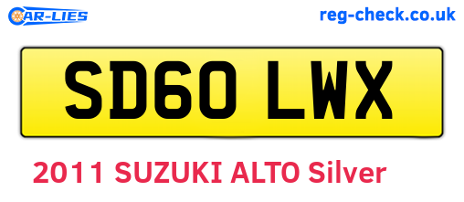 SD60LWX are the vehicle registration plates.