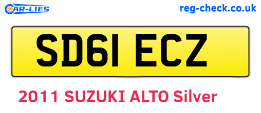SD61ECZ are the vehicle registration plates.