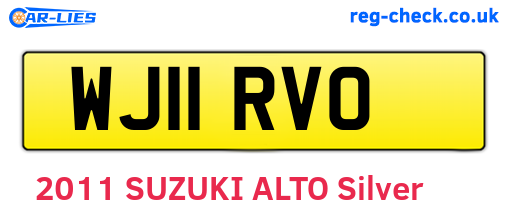 WJ11RVO are the vehicle registration plates.