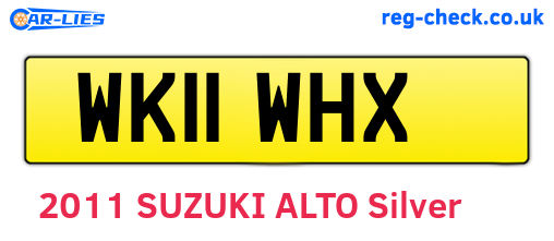 WK11WHX are the vehicle registration plates.