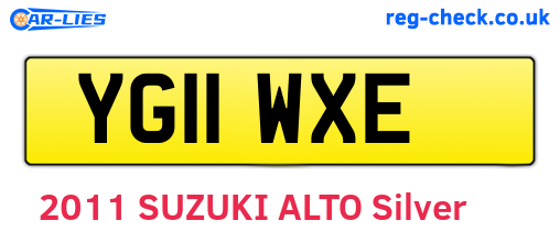 YG11WXE are the vehicle registration plates.