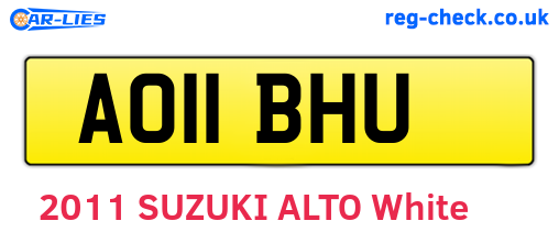 AO11BHU are the vehicle registration plates.